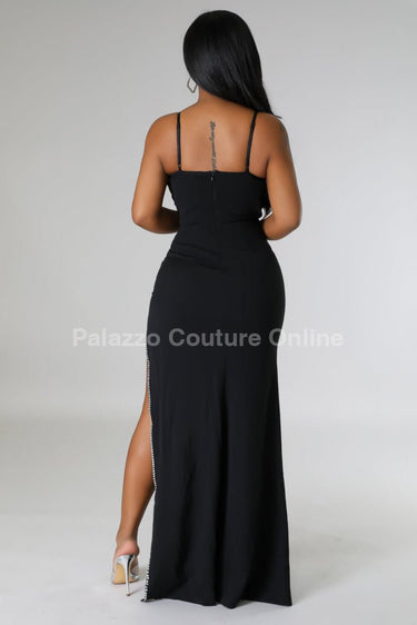 Marcia Glam Maxi Dress (Black) - Palazzo Couture Online
