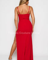 Marcia Glam Maxi Dress (Red) - Palazzo Couture Online