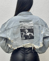 Marylin Monroe Graphic Denim Jacket for women - stylish outerwear by Palazzo Couture