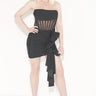 Women's Black mini dress elegant style back view