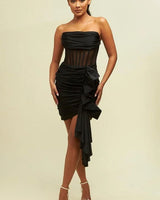 Match My Standards Mini Dress (Black) front view showing mini dress silhouette