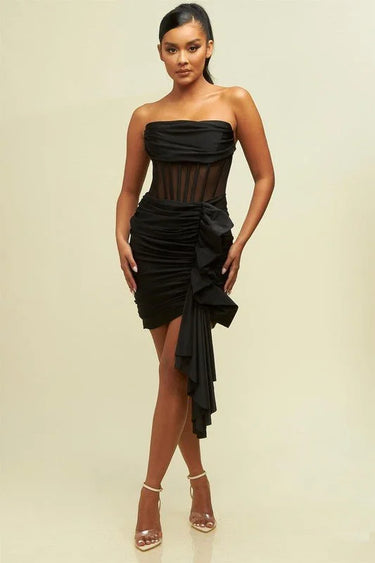 Match My Standards Mini Dress (Black) front view showing mini dress silhouette