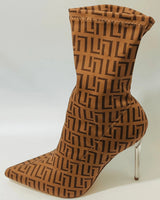 Maze Pattern Stiletto Ankle Boots for women - boots by Palazzo Couture