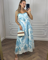 Mediterranean Muse Corset Maxi Dress - Palazzo Couture Online