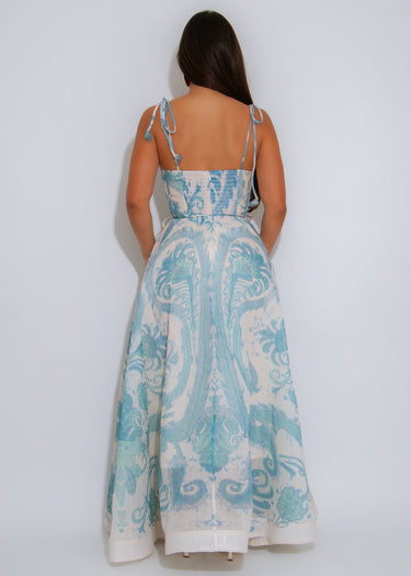 Mediterranean Muse Corset Maxi Dress - Palazzo Couture Online