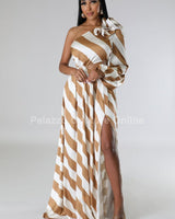 Meet Me In Dubai Dress Gold - Palazzo Couture Online