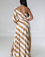 Meet Me In Dubai Dress Gold - Palazzo Couture Online