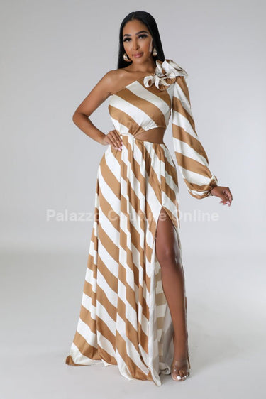 Meet Me In Dubai Dress Gold - Palazzo Couture Online