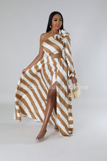 Meet Me In Dubai Dress Gold - Palazzo Couture Online