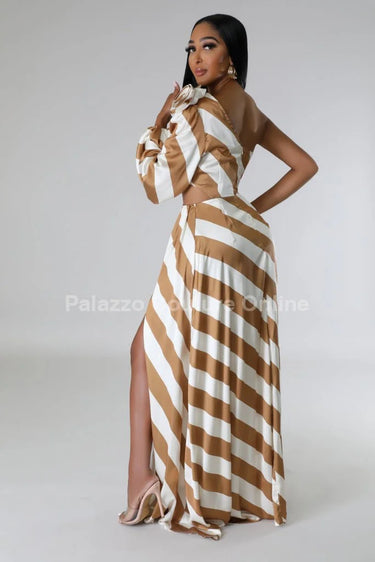 Meet Me In Dubai Gold Satin Dress with One Shoulder Design showing satin construction details