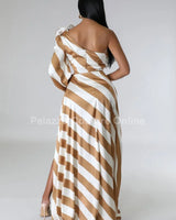 Women's Gold maxi dress from Palazzo Couture designer collection