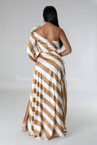 Women's Gold maxi dress from Palazzo Couture designer collection
