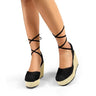 Mel Wrap Wedge -Black for women - stylish shoes by Palazzo Couture
