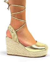 Mel Wrap Wedge - Gold - Palazzo Couture Online