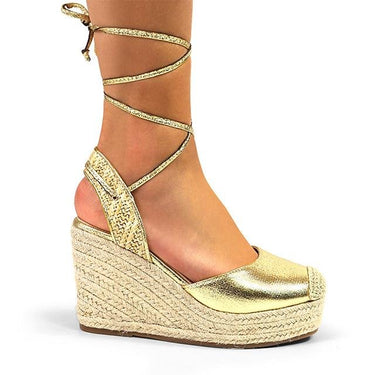 Mel Wrap Wedge - Gold - Palazzo Couture Online