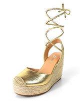 Mel Wrap Wedge - Gold - Palazzo Couture Online