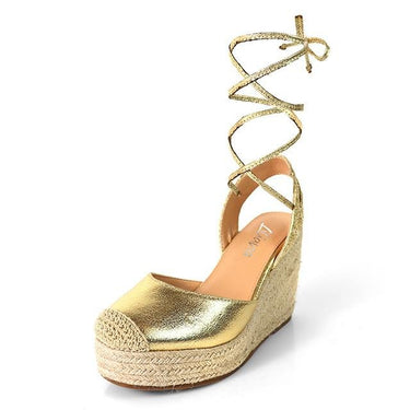 Mel Wrap Wedge - Gold - Palazzo Couture Online