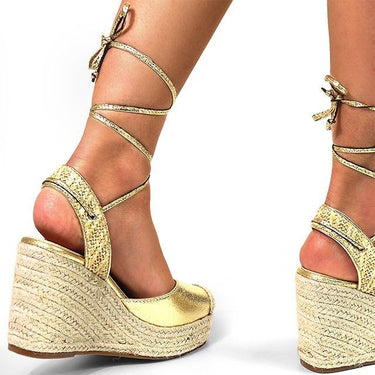 Mel Wrap Wedge - Gold - Palazzo Couture Online