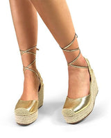 Mel Wrap Wedge - Gold - Palazzo Couture Online
