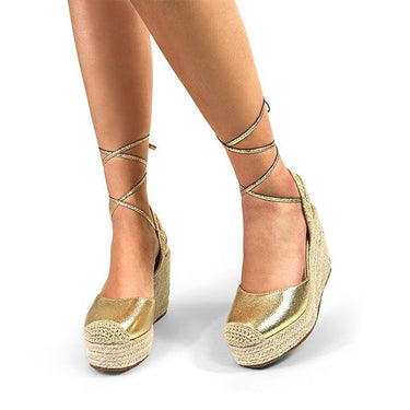 Mel Wrap Wedge - Gold - Palazzo Couture Online