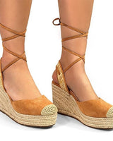 Mel Wrap Wedge - Light Tan - Palazzo Couture Online