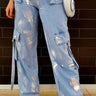 Women's  jeans high waist style back view