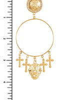 Metal Dangling Round Cross Earring - stylish accessory for every outfit