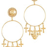 Metal Dangling Round Cross Earring for women - fashion jewelry by Palazzo Couture