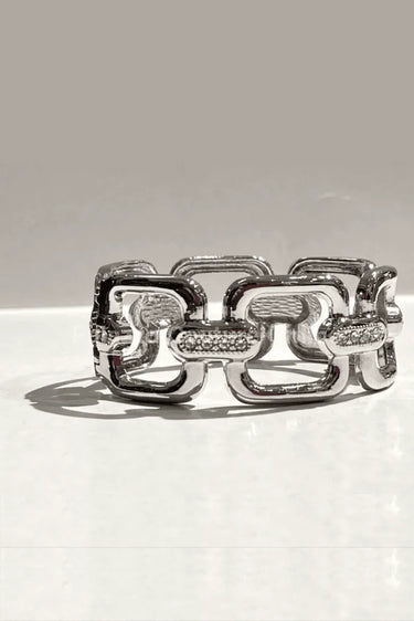 Metal Stainless Steel Bracelet (Silver) - women's statement jewelry