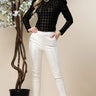 Metallic. Faux Leather (Silver) - front view