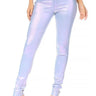 Expensive Views Metallic Lavender Pants in Light Blue Shine - front view