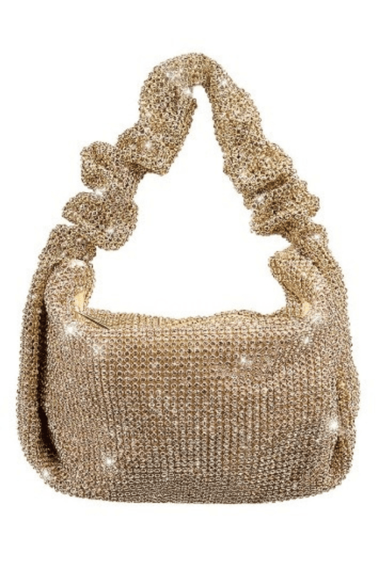 Metallic Mesh Purse Hobo Style (Gold) Gold / One Size Hand Bag