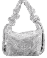 Metallic Mesh Purse Hobo Style (Silver) - Palazzo Couture Online