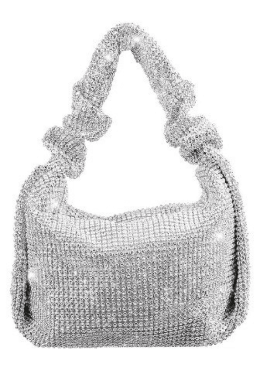 Metallic Mesh Purse Hobo Style (Silver) Silver / One Size Hand Bag