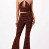 Metallic pant set Bralette with Stretch Fit front view showing complete two piece pant set