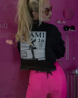 Miami Nights Crop Denim Jacket – Black - trendy layering piece for women
