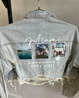Miami Pura Vida Crop Jacket (Blue Denim) - trendy layering piece for women