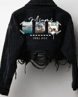 Miami Pura Vida Crop Jacket (Black Denim) - women's fashion jacket