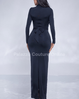 Midnight Allure Maxi Dress (Black) - Palazzo Couture Online