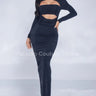 Midnight Allure Maxi Dress (Black) front view showing full-length maxi silhouette