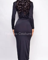 Women's  maxi dress plunge style back view