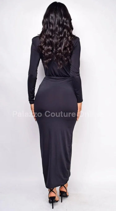 Women's  maxi dress plunge style back view