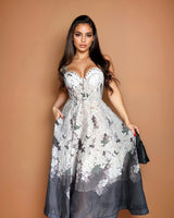 Midnight Bloom Corset Maxi Dress - Palazzo Couture Online