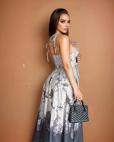 Women's  maxi dress corset style back view