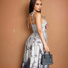 Women's  maxi dress corset style back view