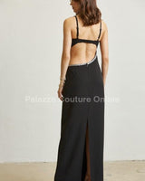 Midnight Elegance Cut - Out Gown(Black) - Palazzo Couture Online