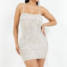 Midnight Sparkle Pearl Fringe Mini Dress - Silver - Palazzo Couture Online