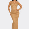 Women's Nude maxi dress slit style back view