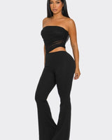 Midnight Temptation Mesh Jumpsuit - Black - Palazzo Couture Online