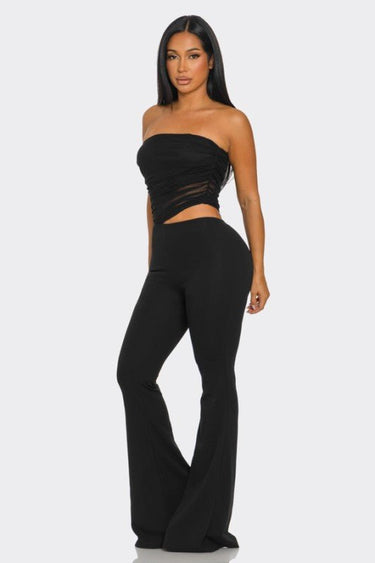 Midnight Temptation Mesh Jumpsuit - Black - Palazzo Couture Online